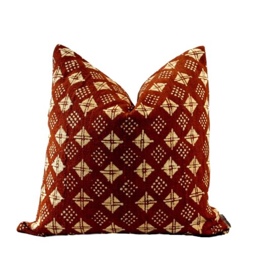 Argyle Rust Mud Cloth Pillow