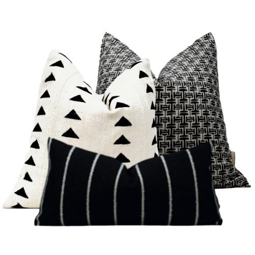 Black white pillow combo