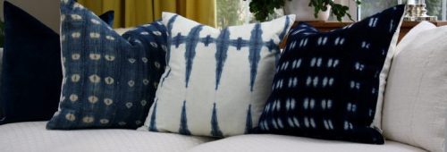 indigo mud cloth pillow