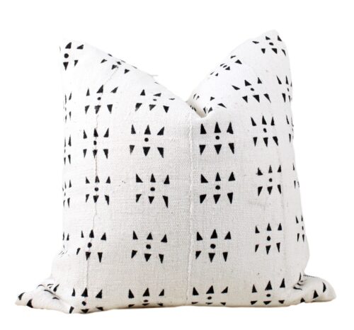 Nia African Mud Cloth Pillow Cover White Geometric Mud Cloth Pillow Cover adds texture to just about any space and this Authentic African textile