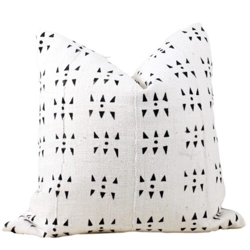 Nia African Mud Cloth Pillow Cover White Geometric Mud Cloth Pillow Cover adds texture to just about any space and this Authentic African textile