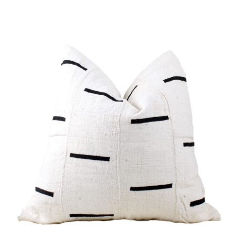 Amiens White Mud Cloth Pillow