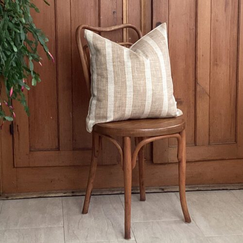 Wheat Light Yellow and Cream Stripe Throw Pillow