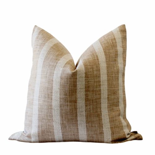 Mustard and Wheat Stripe Pillow