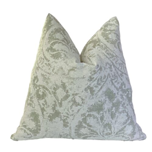 Amora soft green Damask Pillow