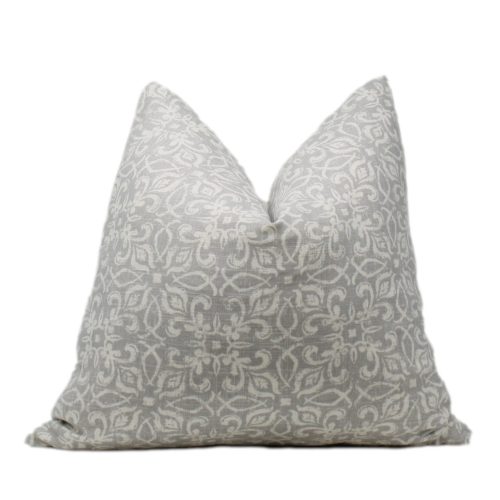 Heath Faded Grey Damask Pillow