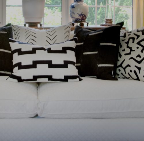 White & Black Stripe Pillow Cover