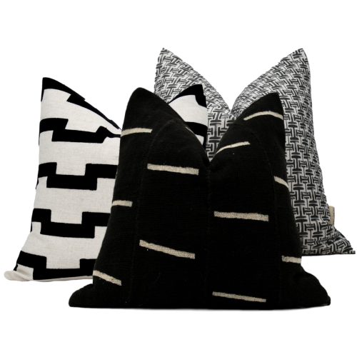 White & Black Stripe Pillow Cover