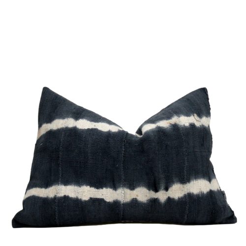 Indigo & White Mud Cloth Pillow