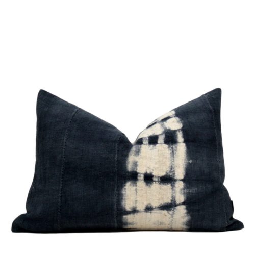 Indigo & White Mud Cloth Pillow