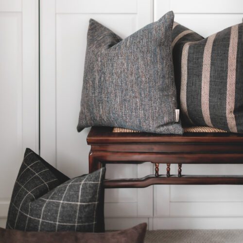 Pearce charcoal stripe Pillow Cover