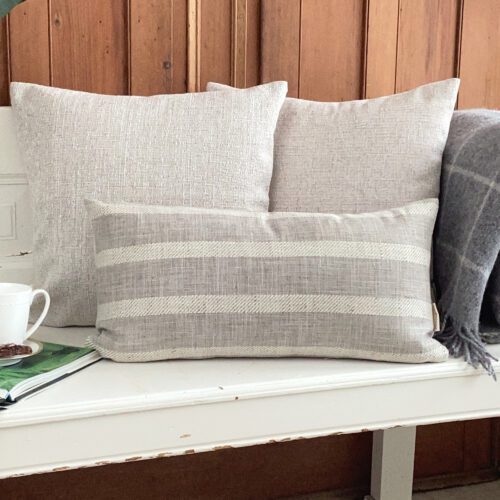 Silver Grey and Cream Pillow Cover