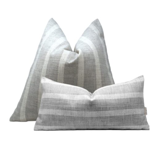 Silver Grey and Cream Pillow Cover