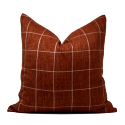 Rusty Red Check Pillow Cover