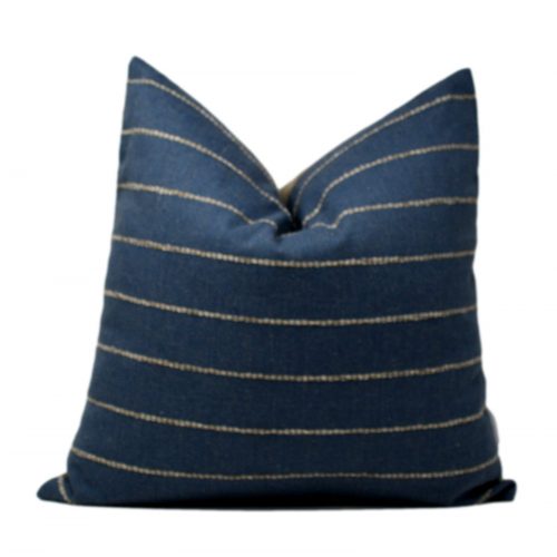 Blue & Oatmeal Stripe Pillow