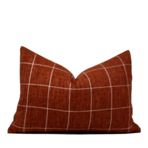 Rusty Red Check Pillow Cover