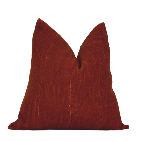 Araz solid rust mud cloth pillow