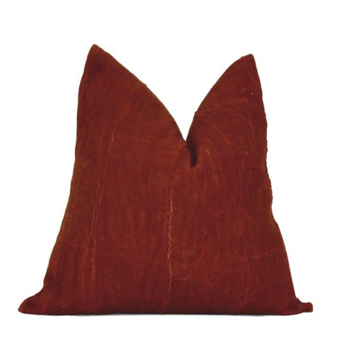 Araz solid rust mud cloth pillow