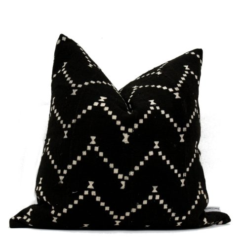 Alexi African Black Mud Cloth Pillow Cover