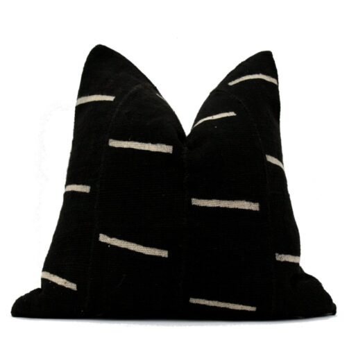 Cambrai Black & Cream Lines Mud Cloth Pillow Cover