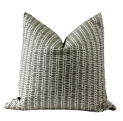 Eastman Black and Cream Lines and Dots Pillow Cover