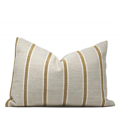 Mustard & Oatmeal Stripe Pillow Cover