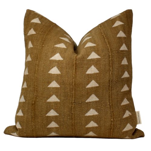 Mia Dark Mustard Mud Cloth Pillow Cover