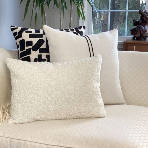 Black and Cream Geometric Pillow Cover