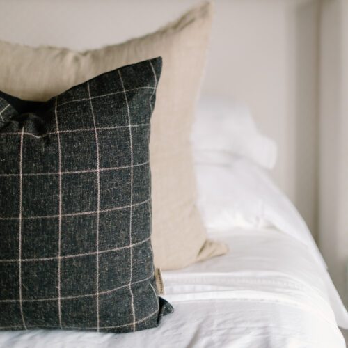 Wellington Charcoal Windowpane Check Pillow Cover