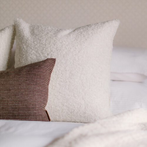 Abbey Cream Faux Shearling Pillow Cover