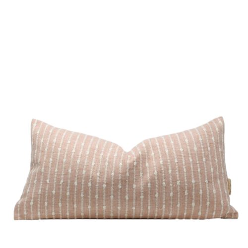 Ancara pink and white stripe pillow