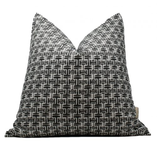 Charcoal White Check Pillow