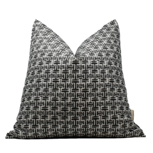 Black white check pillow