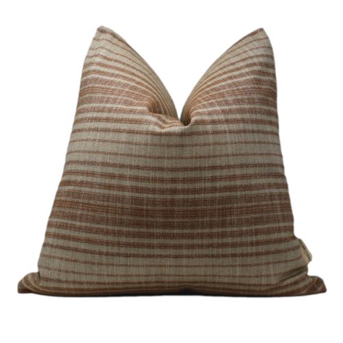 Brick and Linen Stripe Pillow Cover