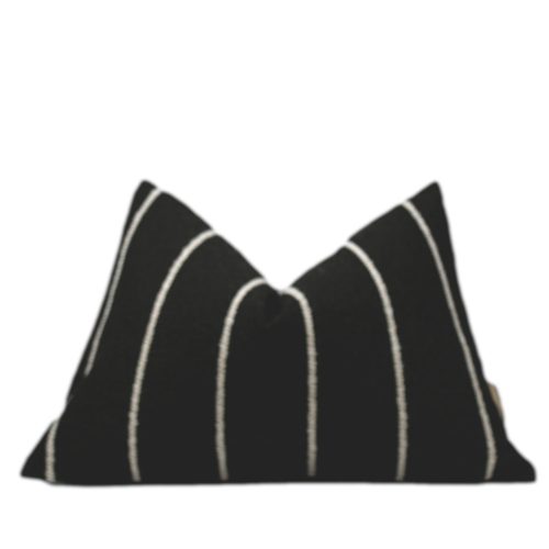 black white stripe pillow