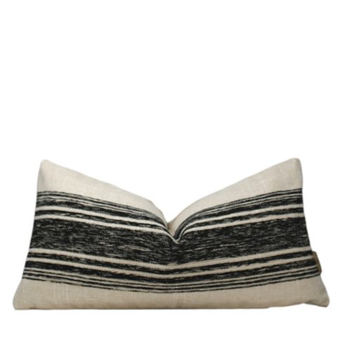 Adrian Off White and Charcoal Striped Pillow Cover