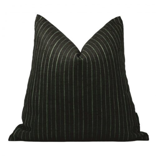 Charcoal and Taupe Stripe Pillow Cover