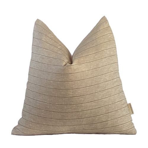 Asha | Mocha and Charcoal Stripe Pillow Cover, Light Brown and Charcoal Stripe Pillow