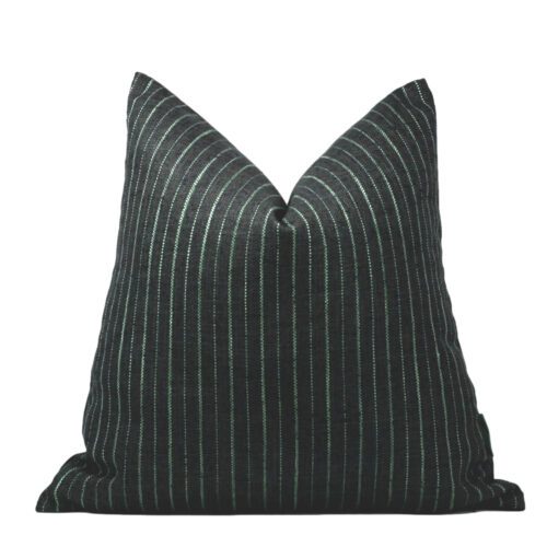 Charcoal and Taupe Stripe Pillow Cover