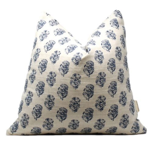 Blue Floral Block Pint pillow