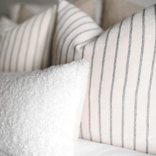 Taalia Cream and Black Stripe Pillow