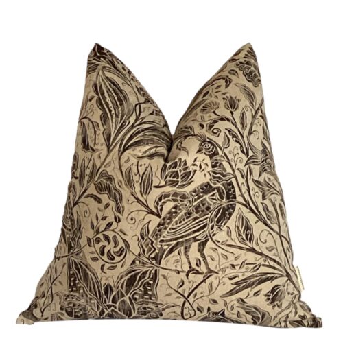 Birdie | Black and Ecru Bird Pillow Cover