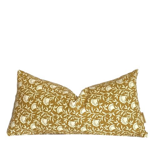 Jilli | Mustard and Cream Jilli | Mustard and Cream Floral Print Pillow CoverFloral Print Pillow Cover