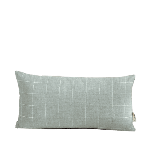 Light Blue Windowpane Check Pillow Cover