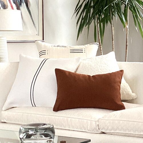 Off White and Black Stripe Pillow Cover