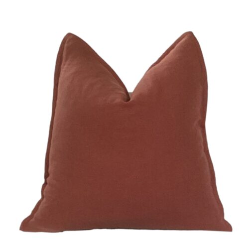 Avila Marsala Flanged Linen Pillow Cover