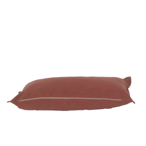 Avila Marsala Flanged Linen Pillow Cover