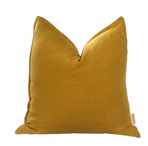 Avila Amber Flanged Linen Pillow Cover