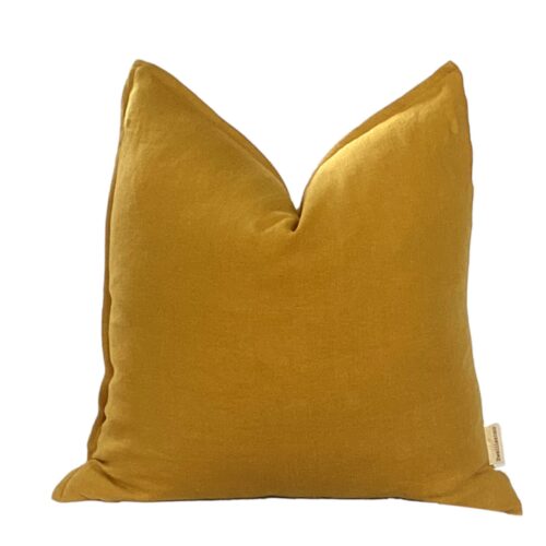 Avila Amber Flanged Linen Pillow Cover