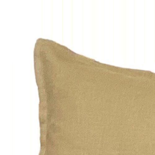 Avila Honeydew Flanged Linen Pillow Cover